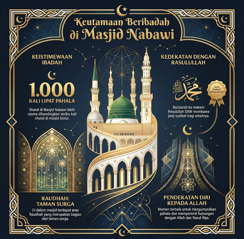 Keutamaan Shalat di Masjid Nabawi