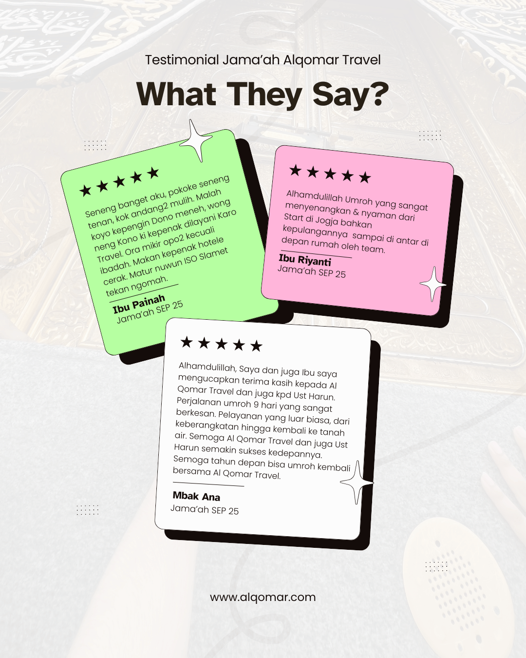 Berkesan dan Nyaman: Kisah Kebahagiaan Jamaah Umroh Al-Qomar Travel September 2025 - 4