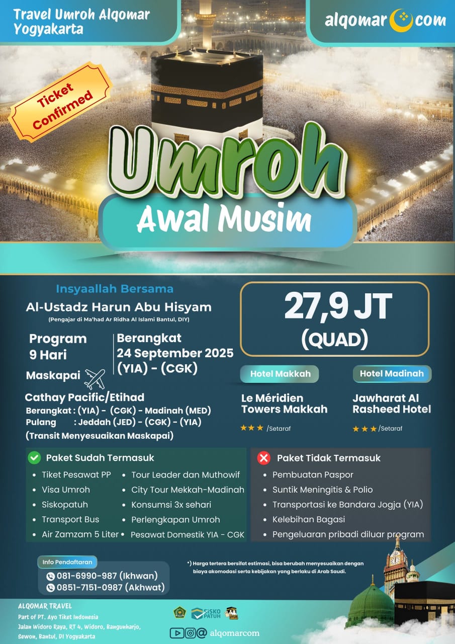 Umroh Awal Musim September 2025 – Harga Terjangkau, Fasilitas Terbaik!