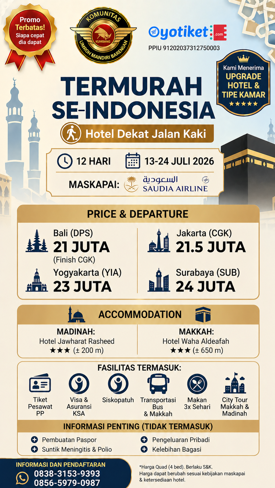 Umroh New Season 2026 - 12 Hari Termudah Se-Indonesia