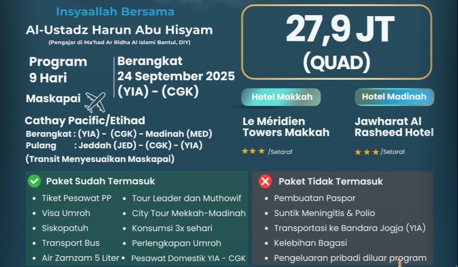 Umroh Awal Musim - September 2025 [ TERJUAL ] - 2