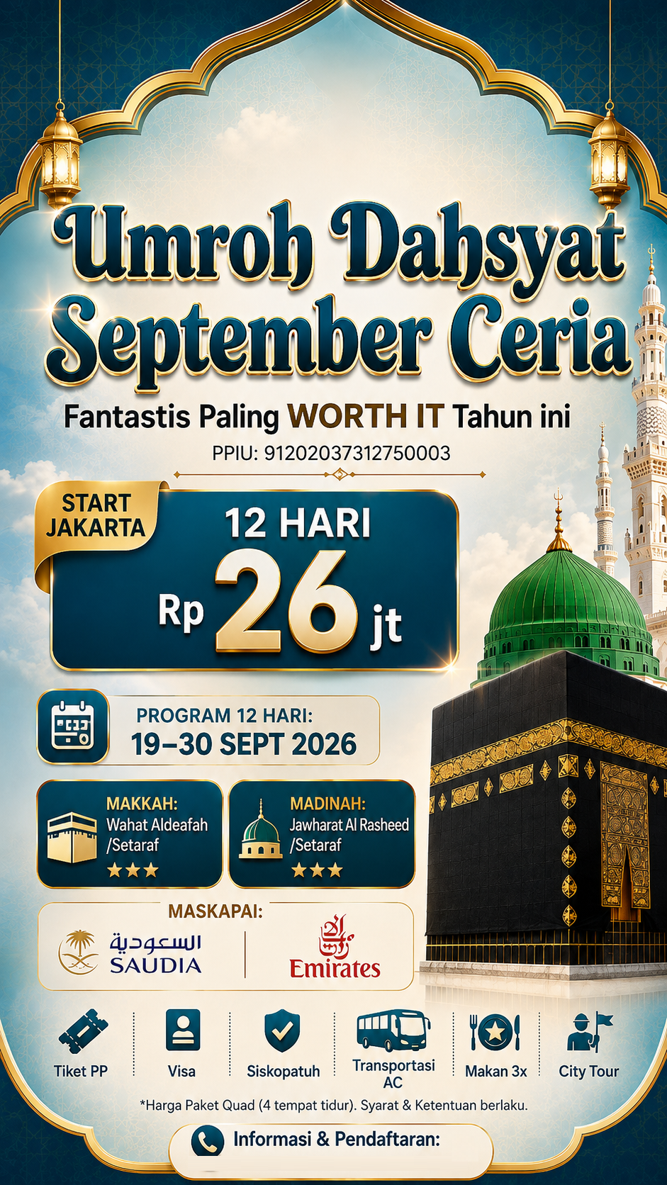 Umroh 19 September 2026 (12 Hari) - 1