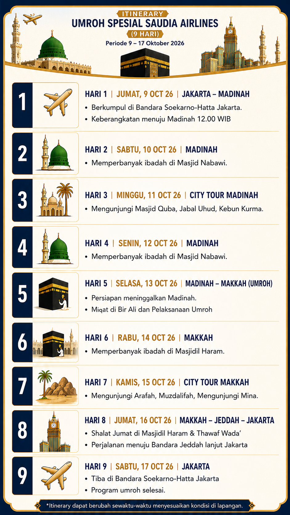 Pilihan Jadwal Umroh Oktober-November 2026 - 2