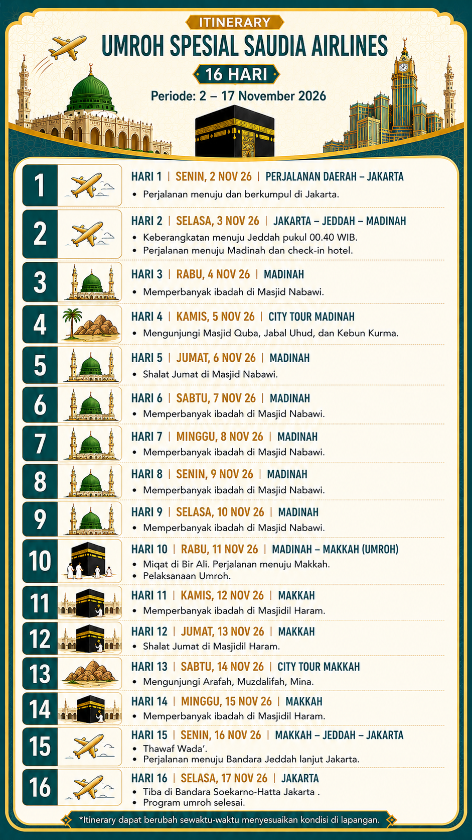Pilihan Jadwal Umroh Oktober-November 2026 - 5
