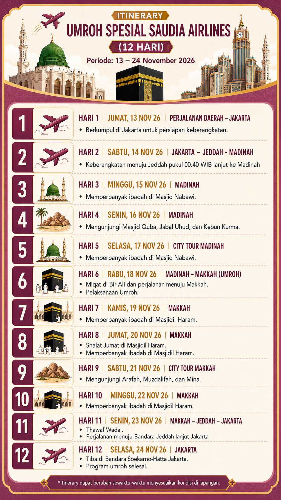 Pilihan Jadwal Umroh Oktober-November 2026 - 6